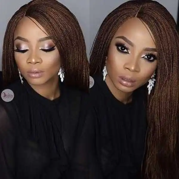 Toke Makinwa Slays In One Million Braid Wig To Her Book Reading